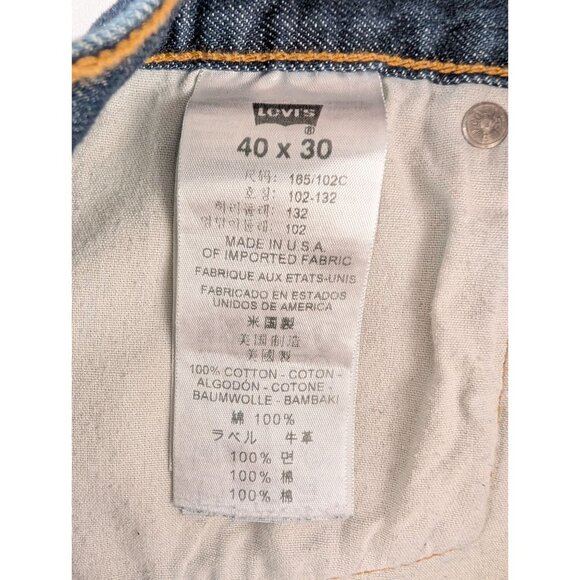 Levis Jeans Mens 40x30 Blue 501 Brooks Brothers Button-Fly USA Made 100% Cotton - Picture 2 of 16